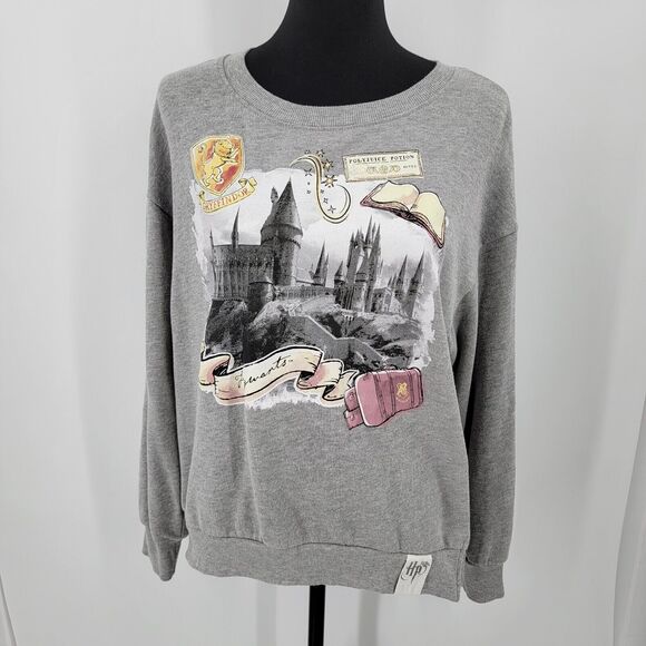 Harry Potter Sweatshirt Juniors Medium Hogwarts Castle Graphic - Picture 1 of 11